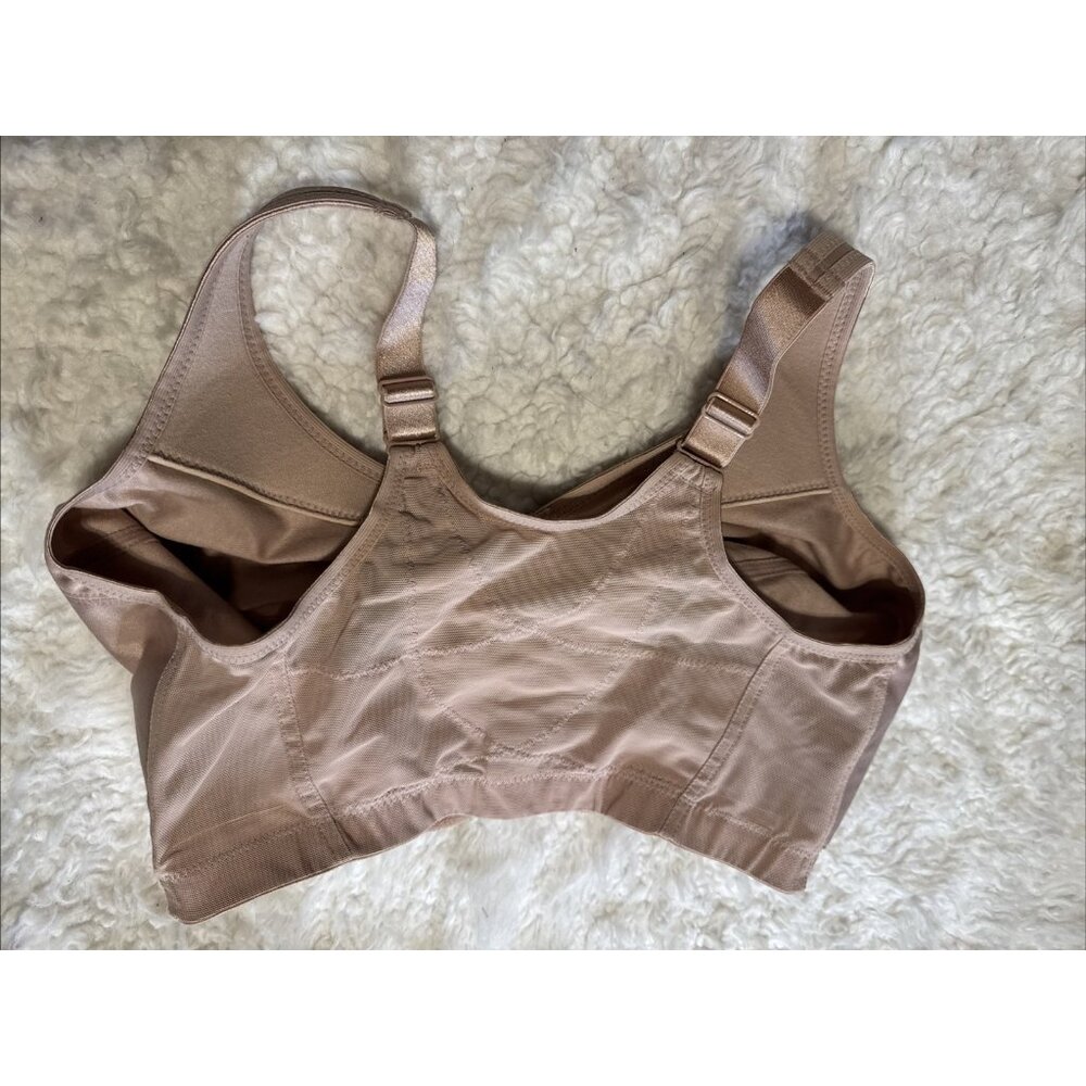 Glamorise 36H USA (36G UK) MagicLift Front Closure Posture Back Bra 1265 Cafe - Picture 13 of 14